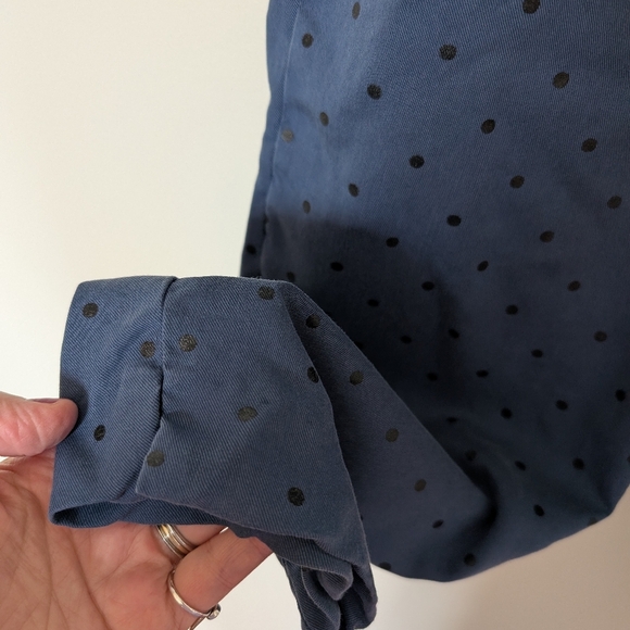 Akris Punto Polka Dot Blue Drawstring Pants sz 10 - Picture 5 of 7